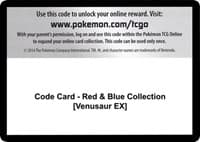 Code Card - Red & Blue Collection [Venusaur EX]