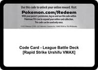 Code Card - League Battle Deck [Rapid Strike Urshifu VMAX]
