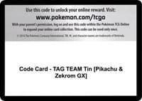 Code Card - TAG TEAM Tin [Pikachu & Zekrom GX]