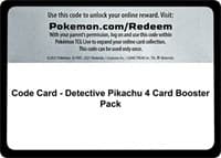 Code Card - Detective Pikachu 4 Card Booster Pack