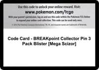 Code Card - BREAKpoint Collector Pin 3 Pack Blister [Mega Scizor]