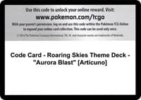 Code Card - Roaring Skies Theme Deck - "Aurora Blast" [Articuno]