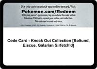 Code Card - Knock Out Collection [Boltund, Eiscue, Galarian Sirfetch'd]