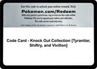 Code Card - Knock Out Collection [Tyranitar, Shiftry, and Vivillon]
