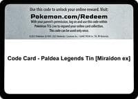 Code Card - Paldea Legends Tin [Miraidon ex]