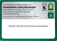 Code Card - Great Tusk ex & Iron Treads ex Premium Collection