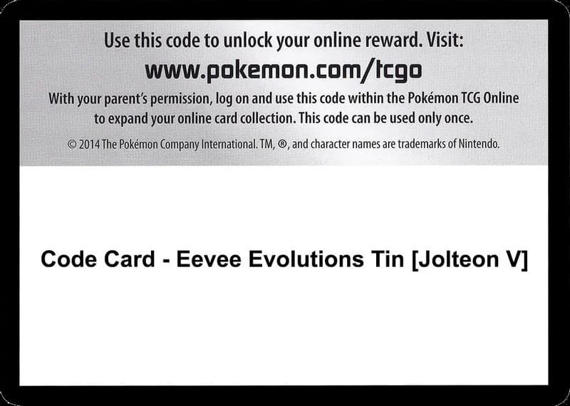 Code Card - Eevee Evolutions Tin [Jolteon V]