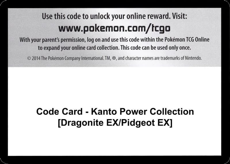Code Card - Kanto Power Collection [Dragonite EX/Pidgeot EX]