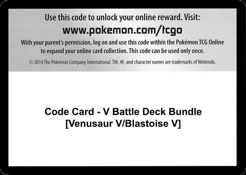 Code Card - V Battle Deck Bundle [Venusaur V/Blastoise V]