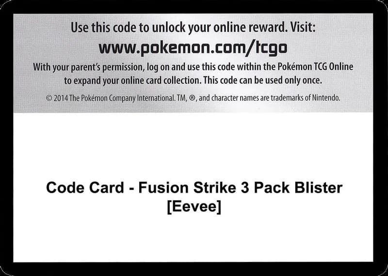 Code Card - Fusion Strike 3 Pack Blister [Eevee]