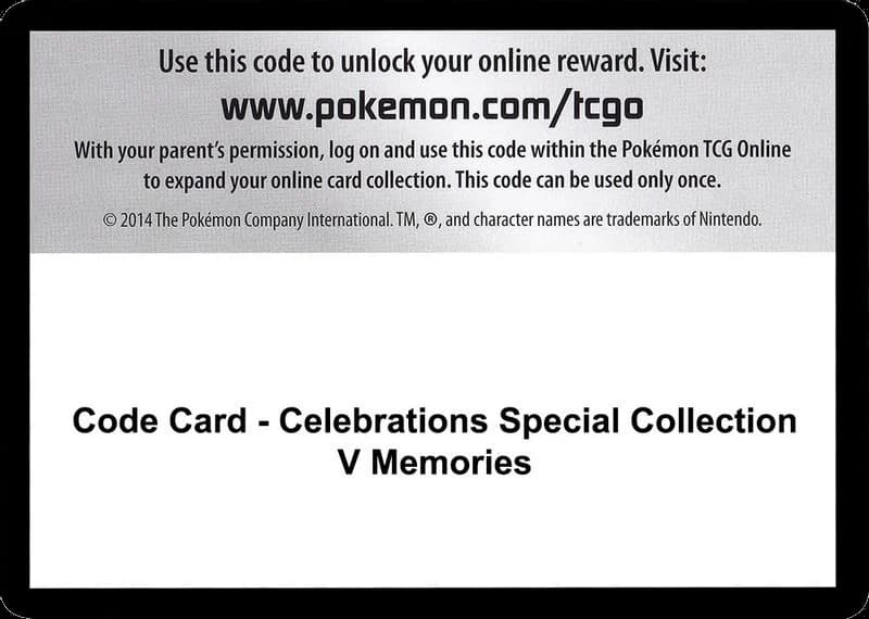 Code Card - Celebrations Special Collection - V Memories