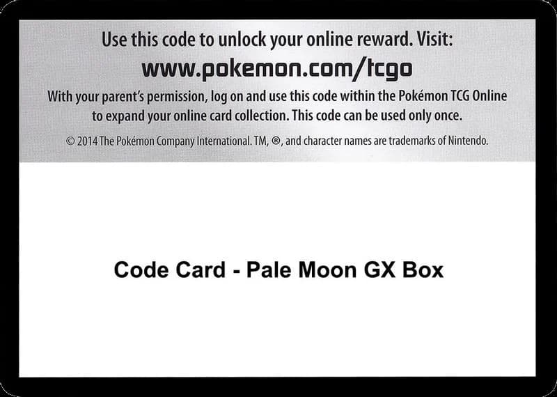 Code Card - Pale Moon GX Box