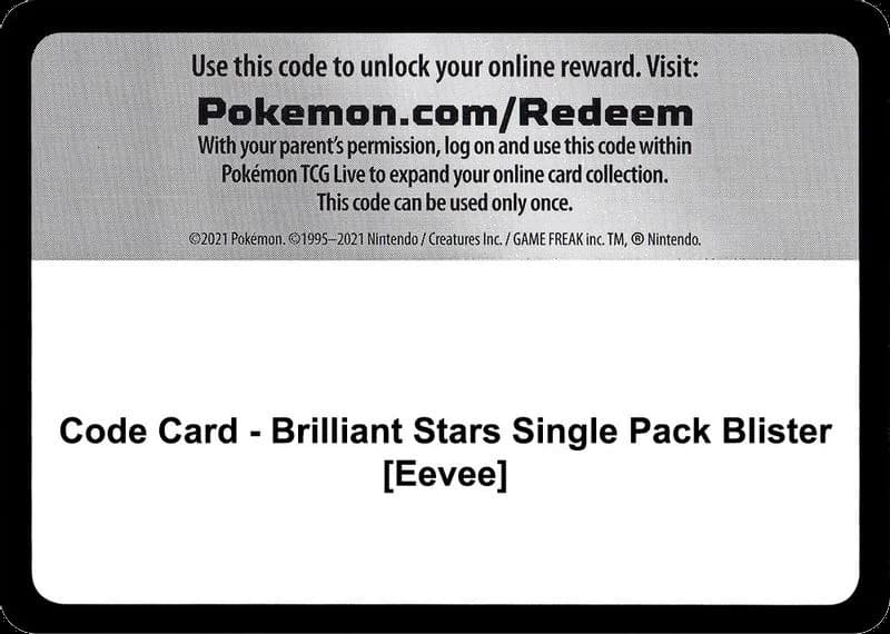 Code Card - Brilliant Stars Single Pack Blister [Eevee]