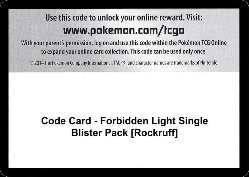 Code Card - Forbidden Light Single Blister Pack [Rockruff]