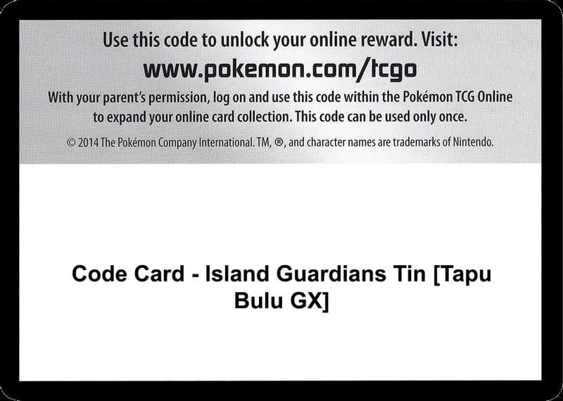 Code Card - Island Guardians Tin [Tapu Bulu GX]
