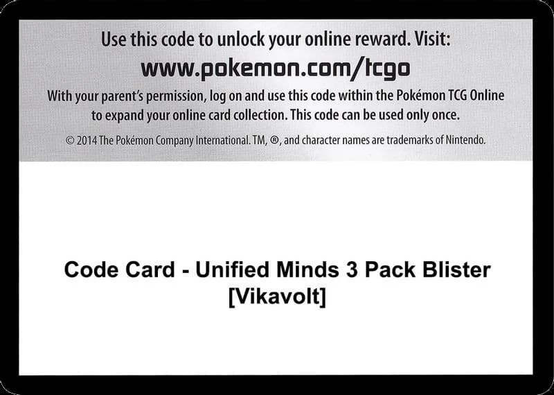 Code Card - Unified Minds 3 Pack Blister [Vikavolt]