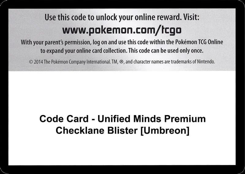 Code Card - Unified Minds Premium Checklane Blister [Umbreon]