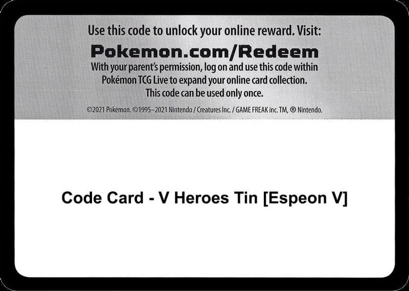 Code Card - V Heroes Tin [Espeon V]