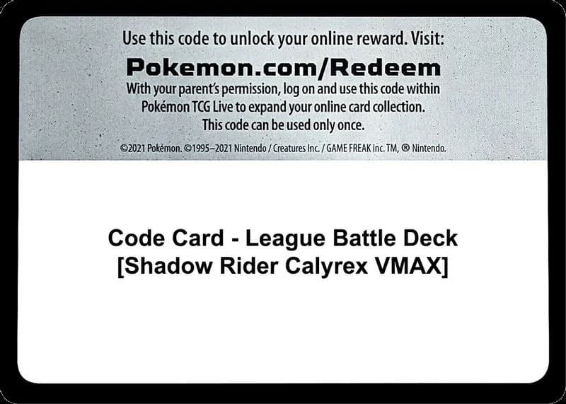 Code Card - League Battle Deck [Shadow Rider Calyrex VMAX]