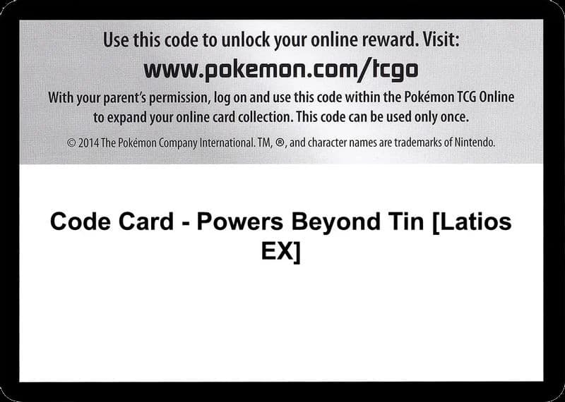 Code Card - Powers Beyond Tin [Latios EX]