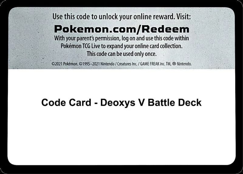Code Card - Deoxys V Battle Deck
