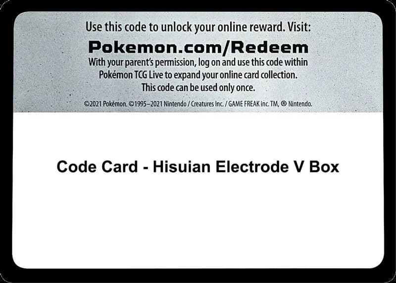 Code Card - Hisuian Electrode V Box