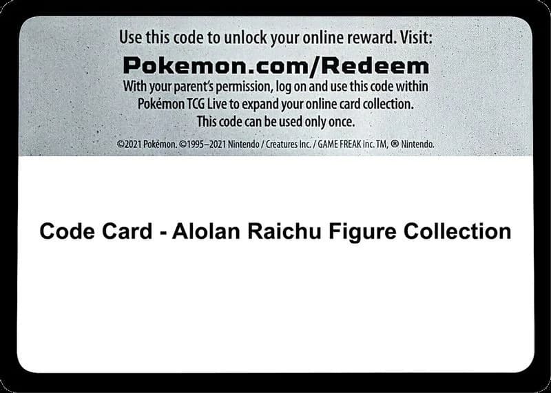 Code Card - Alolan Raichu Figure Collection