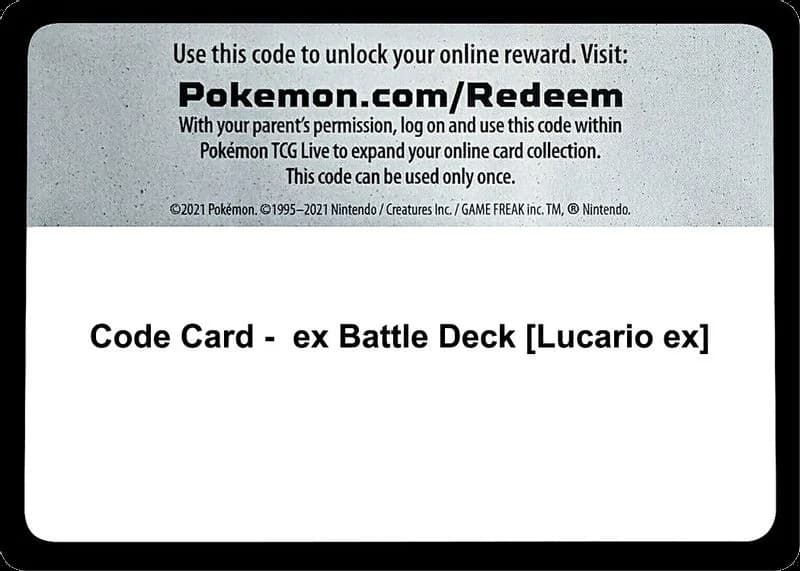 Code Card - ex Battle Deck [Lucario ex]