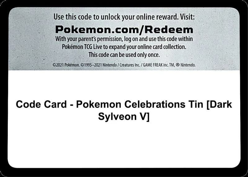 Code Card - Pokemon Celebrations Tin [Dark Sylveon V]