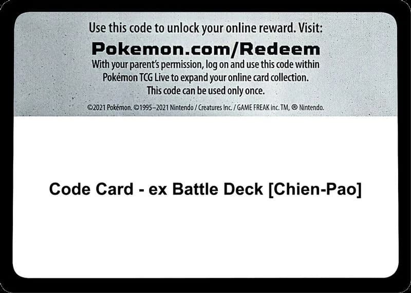 Code Card - ex Battle Deck [Chien-Pao]