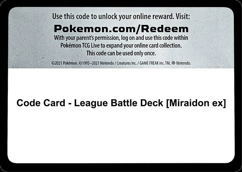Code Card - League Battle Deck [Miraidon ex]