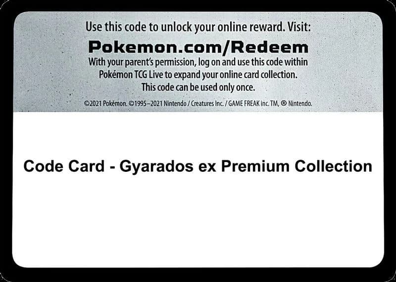 Code Card - Gyarados ex Premium Collection
