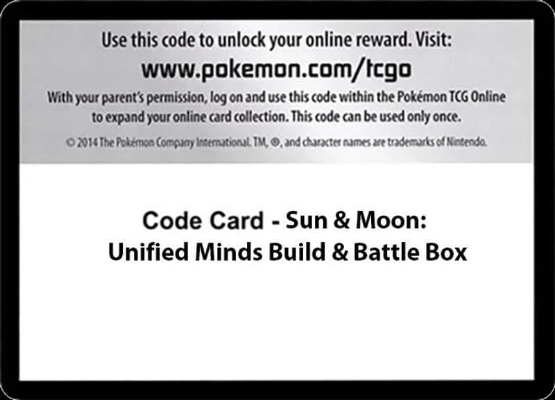 Code Card - Sun & Moon Unified Minds Build & Battle Box