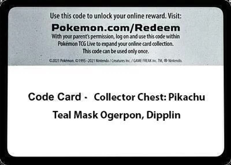 Code Card - Collector Chest: Pikachu, Teal Mask Ogerpon, Dipplin