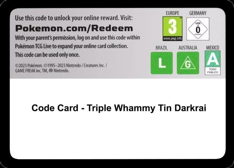 Code Card - Triple Whammy Tin [Darkrai]