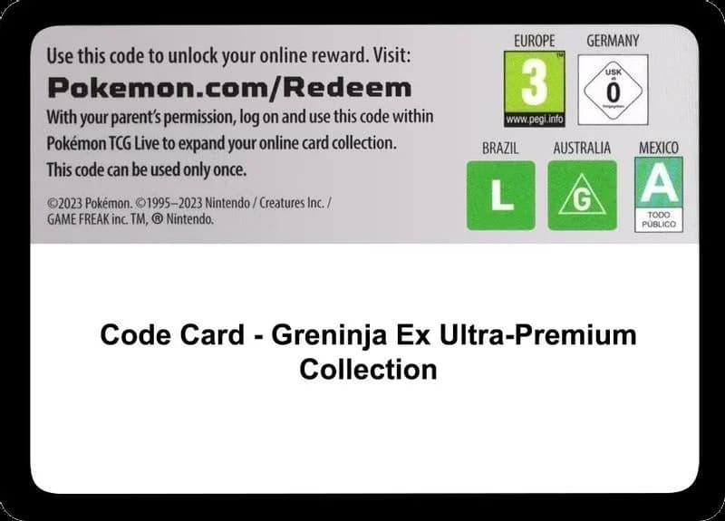 Code Card - Greninja ex Ultra-Premium Collection