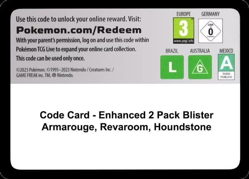Code Card - Enhanced 2-Pack Blister Pack [Armarouge, Revavroom & Houndstone]