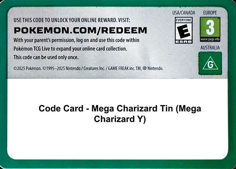 Code Card - Mega Charizard Tin (Mega Charizard Y)