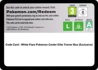 Code Card - White Flare Pokemon Center Elite Trainer Box (Exclusive)